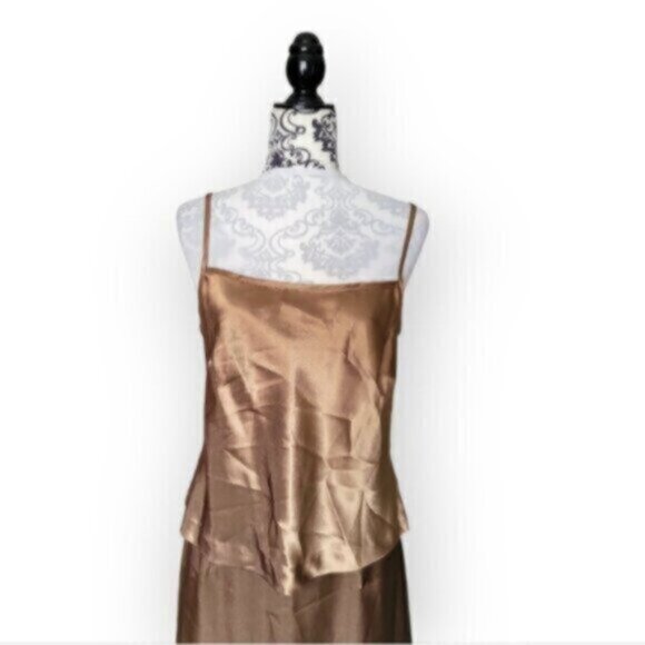 Vintage  Satin Skirt + Tank Set  Summer Party Size 12 P - Picture 9 of 11